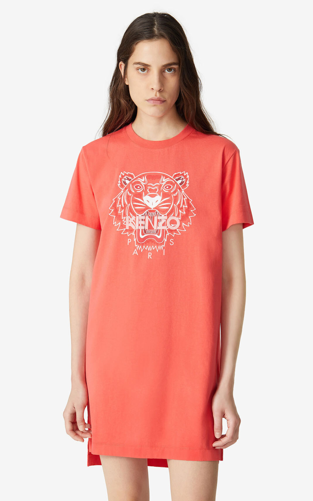 Kenzo Tiger T shirt Elbise Bayan Kırmızı | 5217-HTWNQ